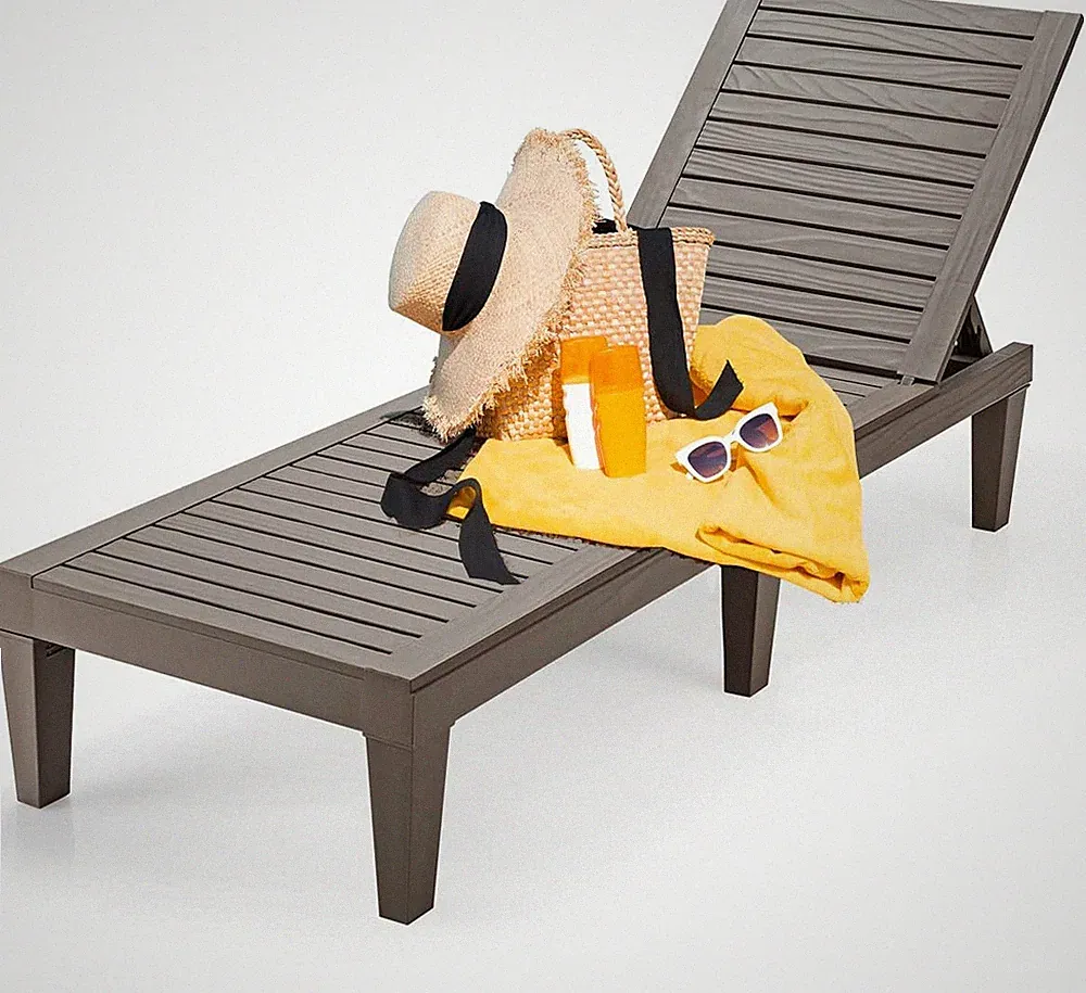Adjustable Lightweight Outdoor Chaise Lounge Chair with 5 Recline Positions