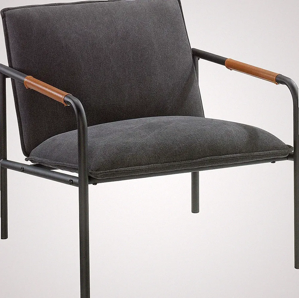 Boulevard Cafe Metal Lounge Chair, Charcoal Gray Finish