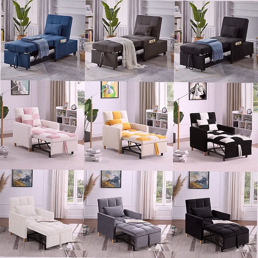 Convertible Sleeper Sofa Bed Chairs 3 in1 Multi-Functional Folding Recliner Sofa