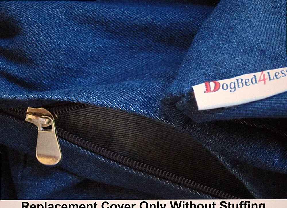 DENIM COVER + INTERNAL WATERPROOF DUVET CASE FOR DOG PET BED PILLOW SMALL LARGE