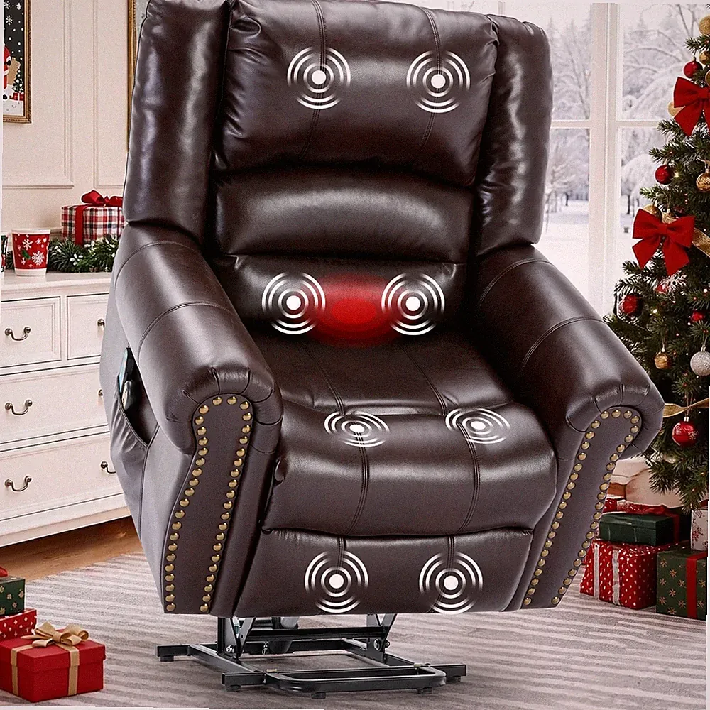 Large Electric Power Lift Recliner Chair w/ Massage & Heat for Elderly Big Tall