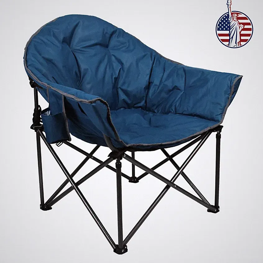 Oversized Camping Chairs Padded Folding Moon Chair Saucer Recliner W/ Carry Bag~