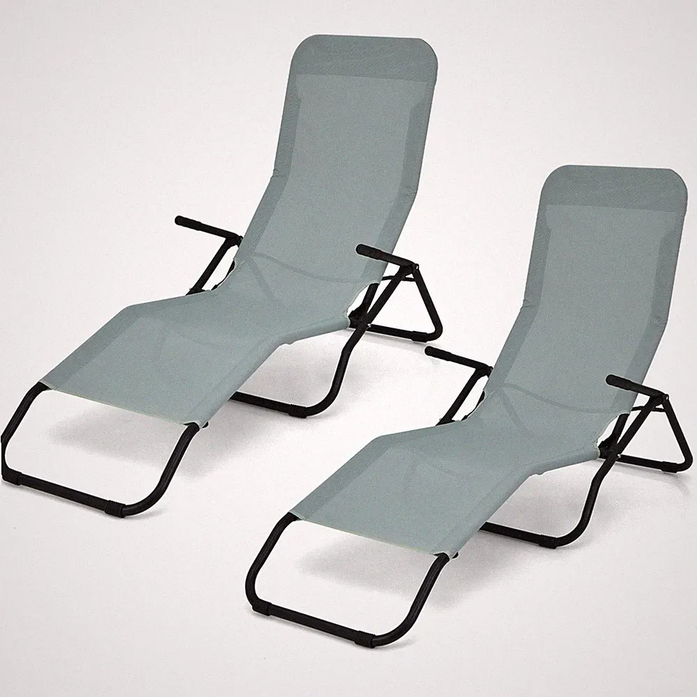 Patiojoy 2 PCS Patio Folding Lounge Chair Rocker Zero Gravity Sun-Chair Recliner