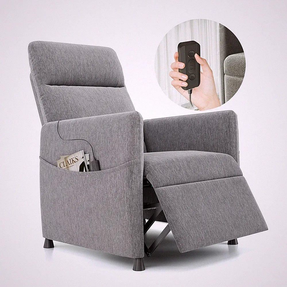 Power Recliner Chair for Adults - Modern Fabric Electric Recliner w/ Footrest