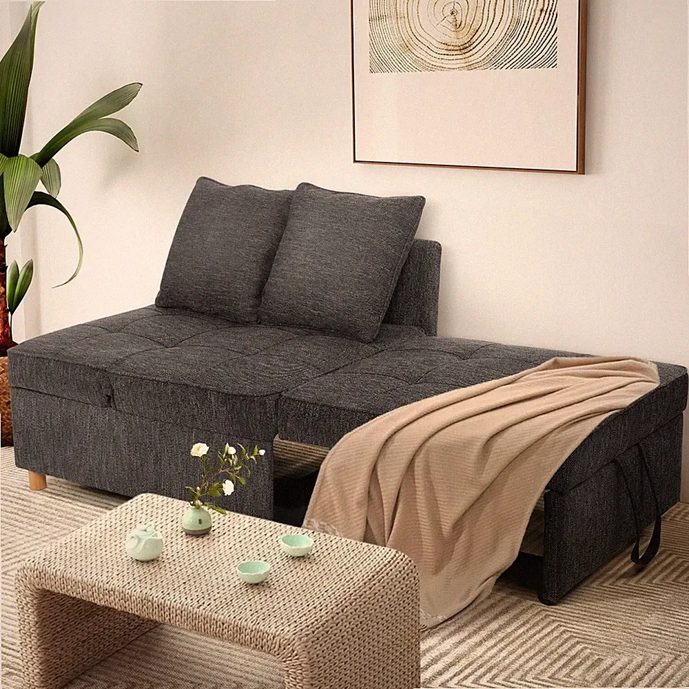 Sofa Bed Chair 4-in-1 Convertible Chair Bed 3-Seat Linen Fabric loveseat Sofa✅