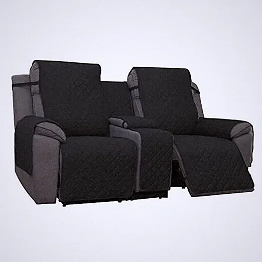 Water Resistant Reversible Loveseat Recliner Recliner Loveseat Black/Beige