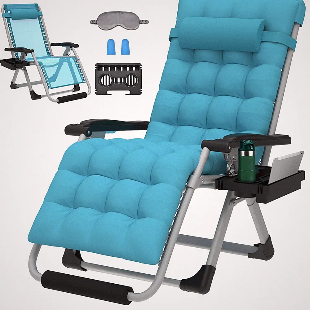 Zero Gravity Chair 29In XL 440LBS Recliner Lounge w Cushion ZENPETIO w Cushion